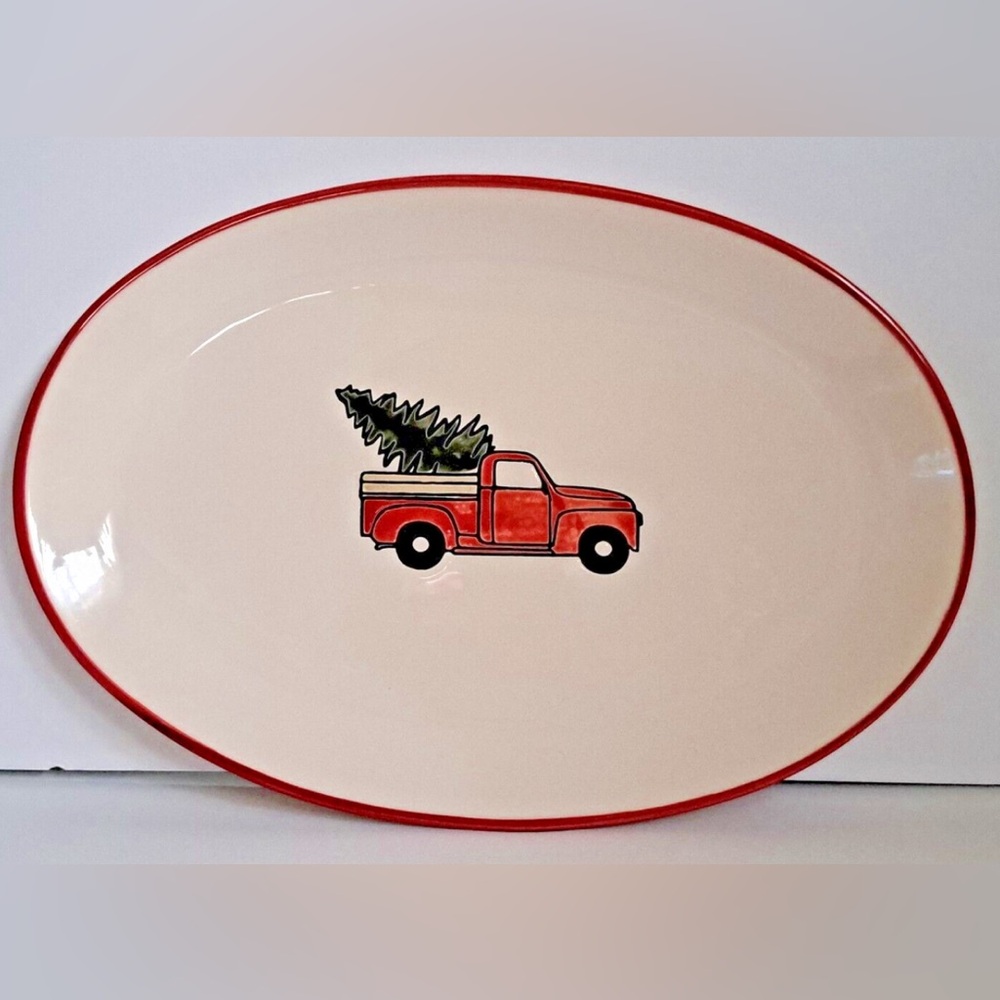 5 Christmas Serving plates dishwasher and microwave safe by Holiday Woodlands